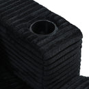 Oversized Loveseat Chaise With 2 USB Ports, 2 Cup Holders And 2 Throw Pillows