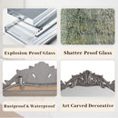 Full Body Arched Mirror With Vintage Carved Applique