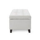 Home Mission - Upholstered Storage Ottoman Bench - Light Gray