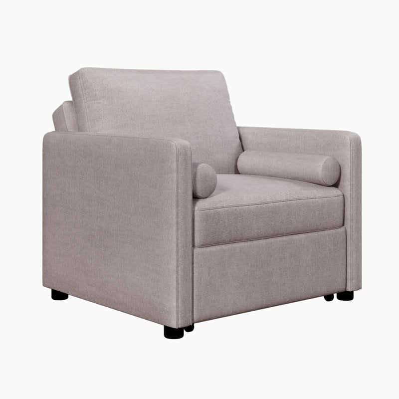 3 In 1 Convertible Sleeper Chair With Adjustable Backrest, Lounger Chair Turns Into Bed