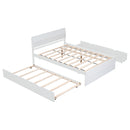 Modern Full Bed Frame With Twin Size Trundle And 2 Drawers For White High Gloss and Washed White Color