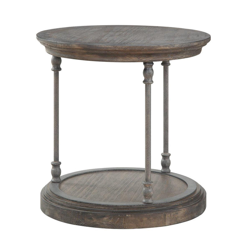 Edward Round Crown Moulded Top End Table