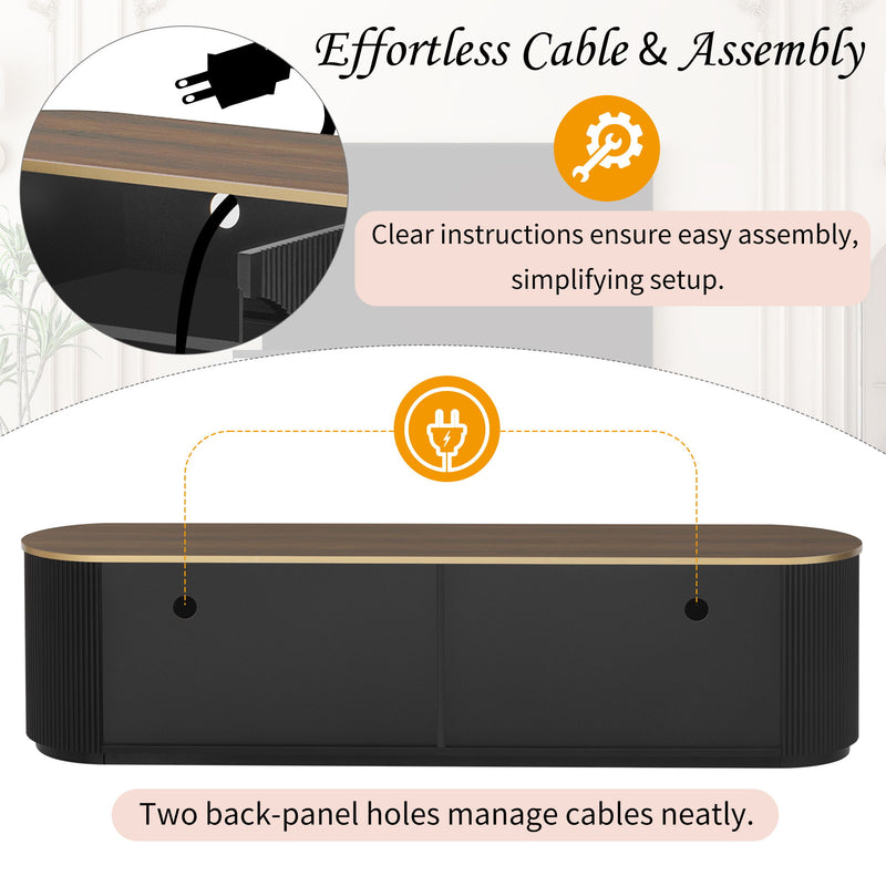 Modern Minimalist TV Stand For TVs Up To 80" With 3 Drawers And 1 Shelf