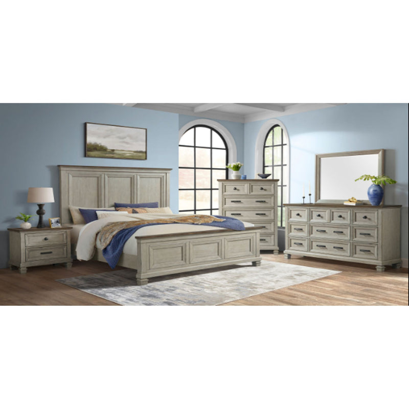 Farmington - Dresser And Mirror Set - Medium Brown / Washed Stone