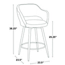 Margarite - Contemporary Fixed Height Counter Stool With Swivel With Round Footrest (Set of 2)