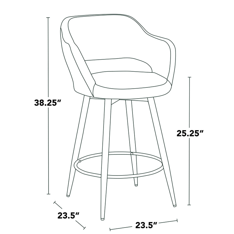 Margarite - Contemporary Fixed Height Counter Stool With Swivel With Round Footrest (Set of 2)