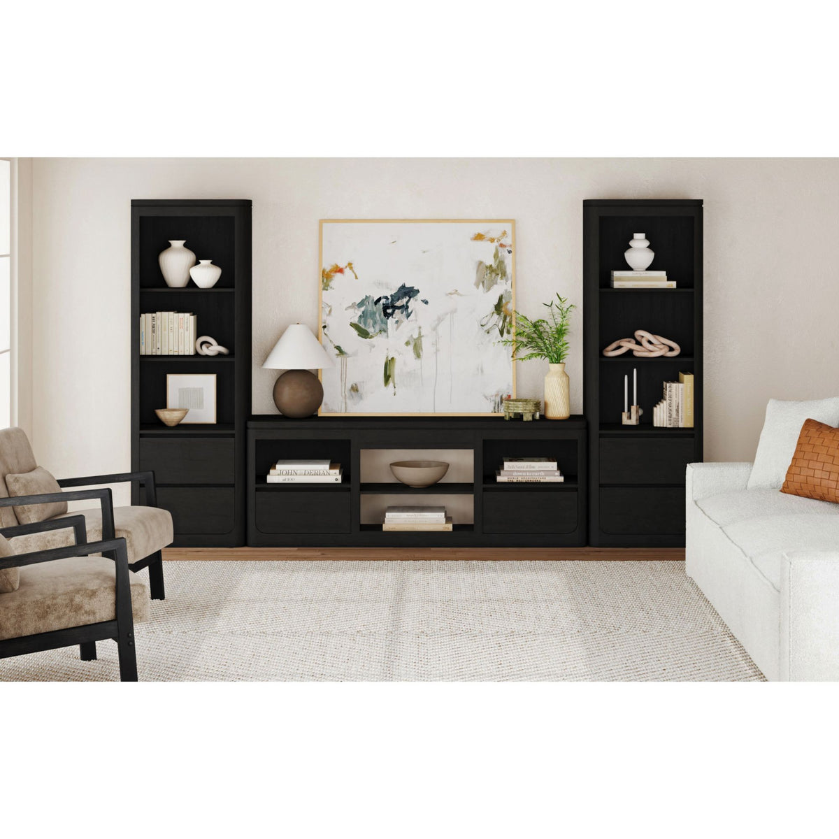 Rosalie Entertainment Unit With 71" TV Console in Black by Elements International, view 10