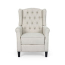 Contemporary Tufted Fabric Push Back Recliner - Beige
