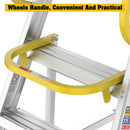 Heavy Duty Aluminum Rolling Platform Ladder With Steps, 375Lbs Capacity