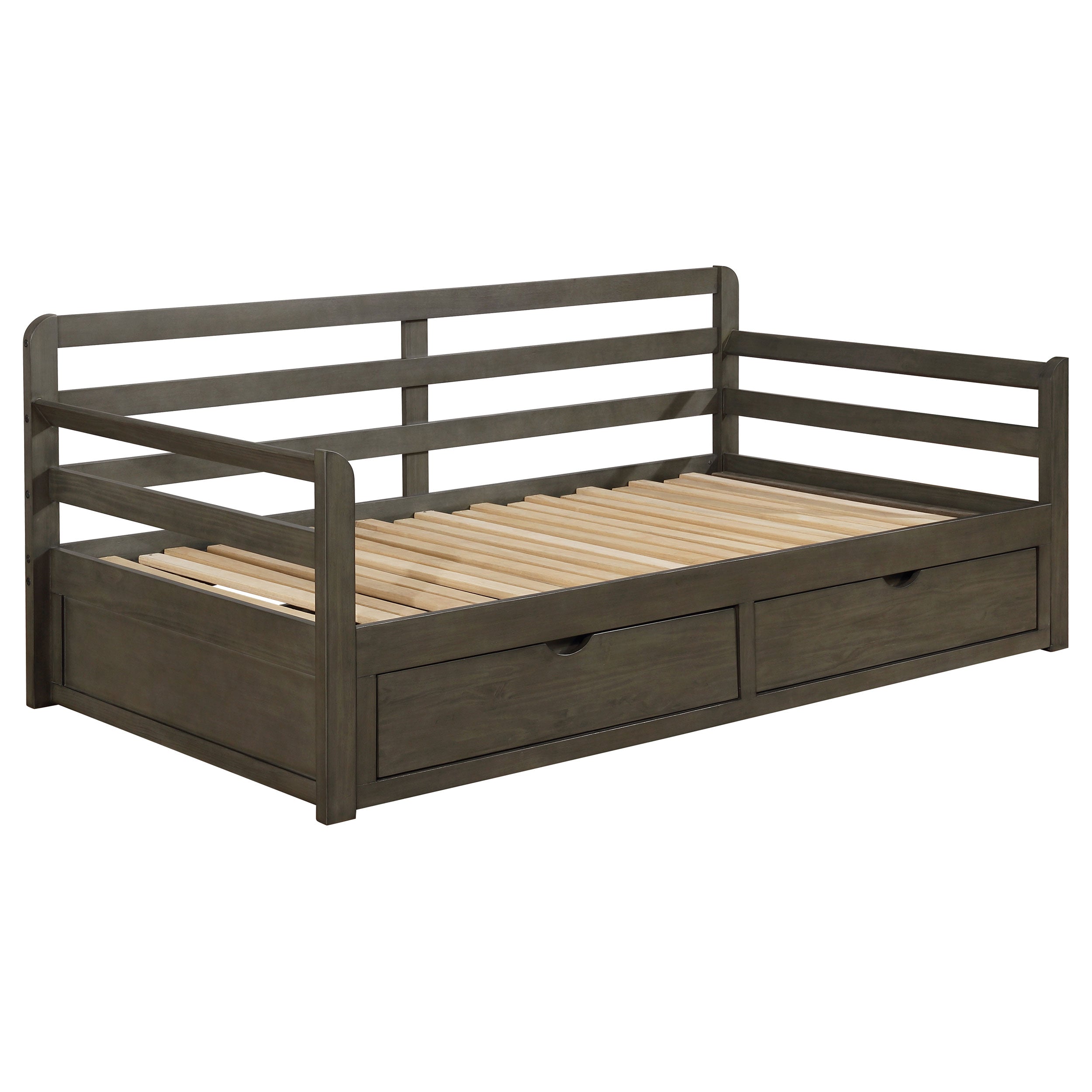 Sorrento 2-drawer Twin XL Daybed with Extension Trundle Grey — view 4