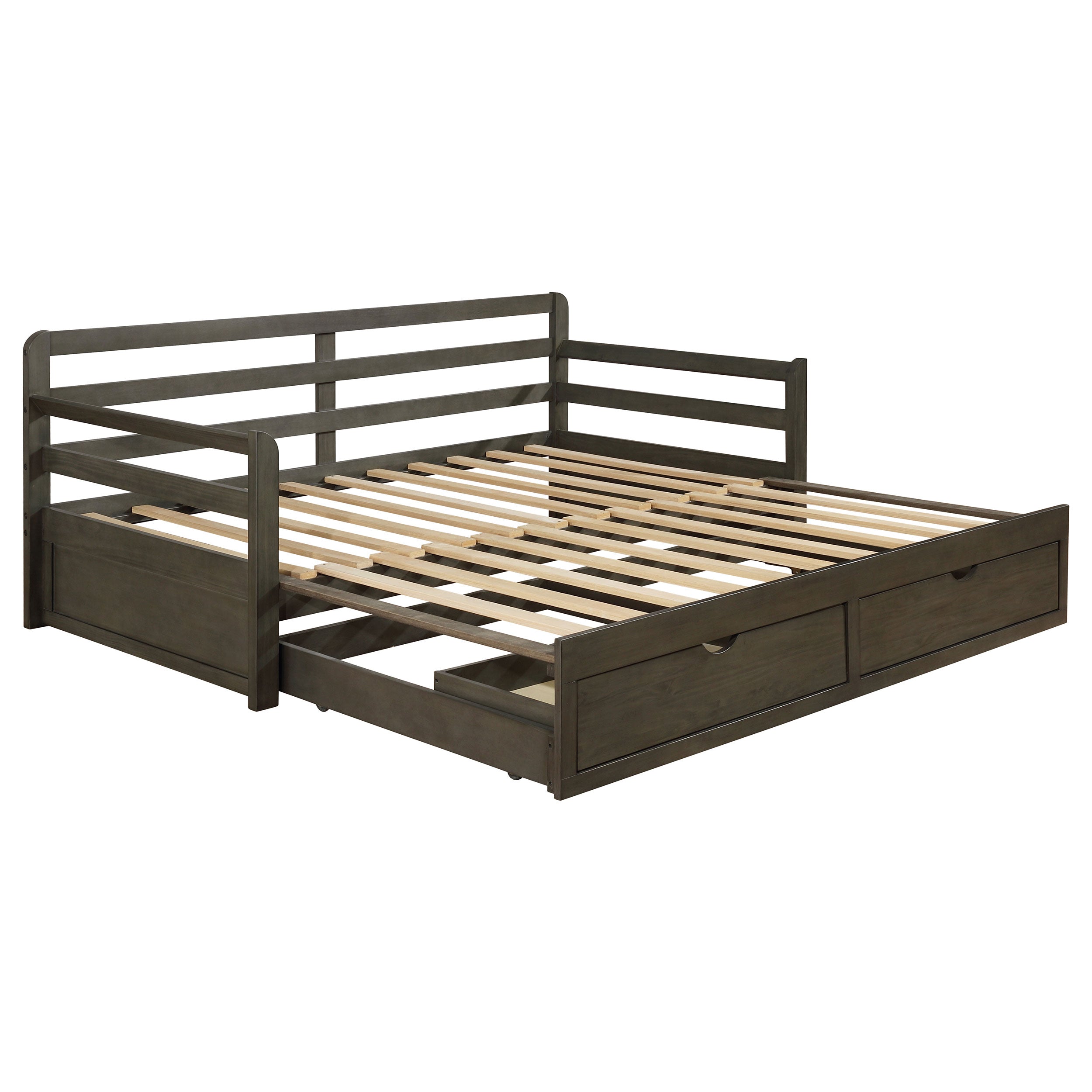 Sorrento 2-drawer Twin XL Daybed with Extension Trundle Grey — view 1