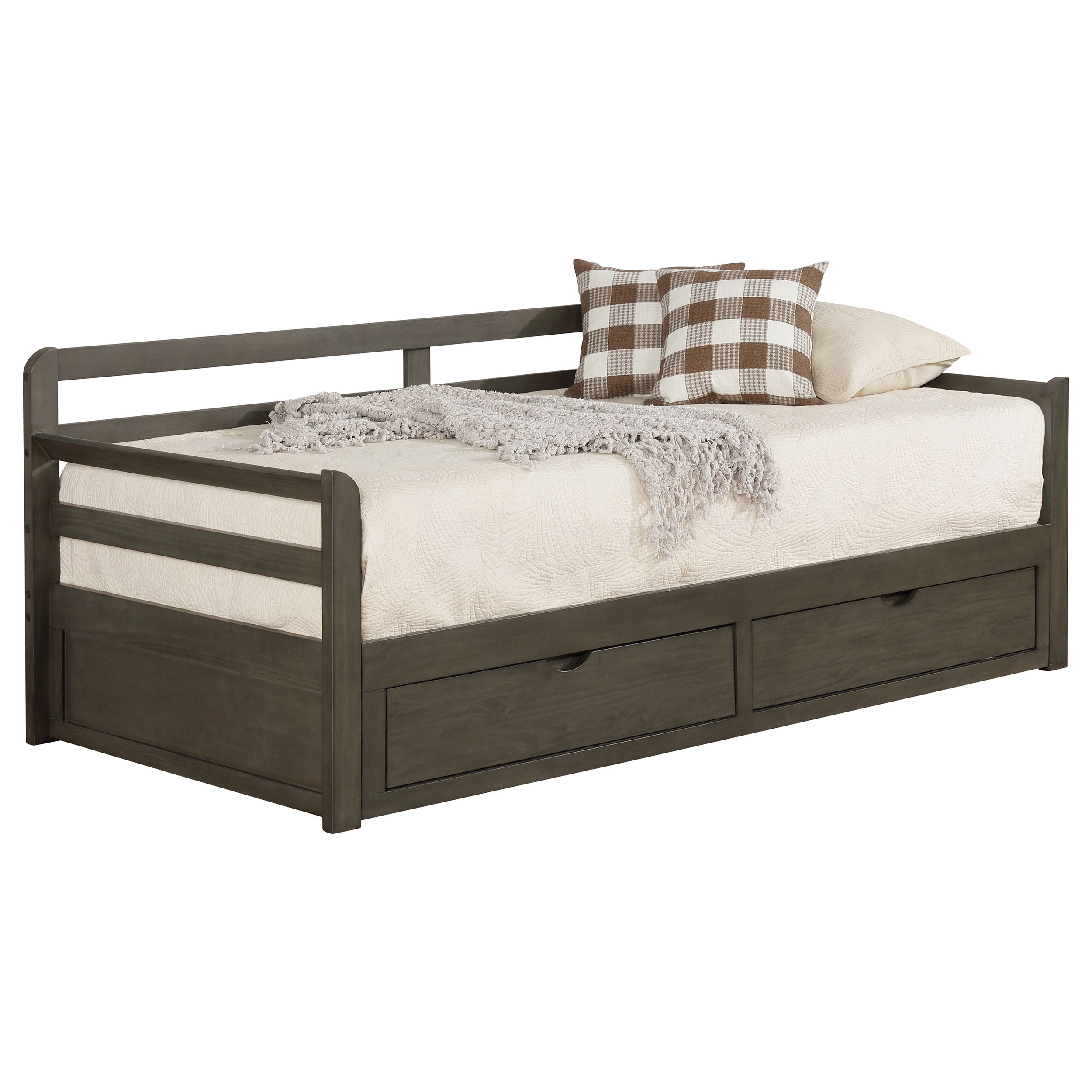Sorrento 2-drawer Twin XL Daybed with Extension Trundle Grey — view 15