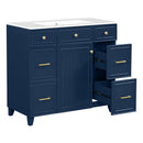 Bathroom Vanity With Ceramic Sink, Soft Close Doors, Adjustable Shelves