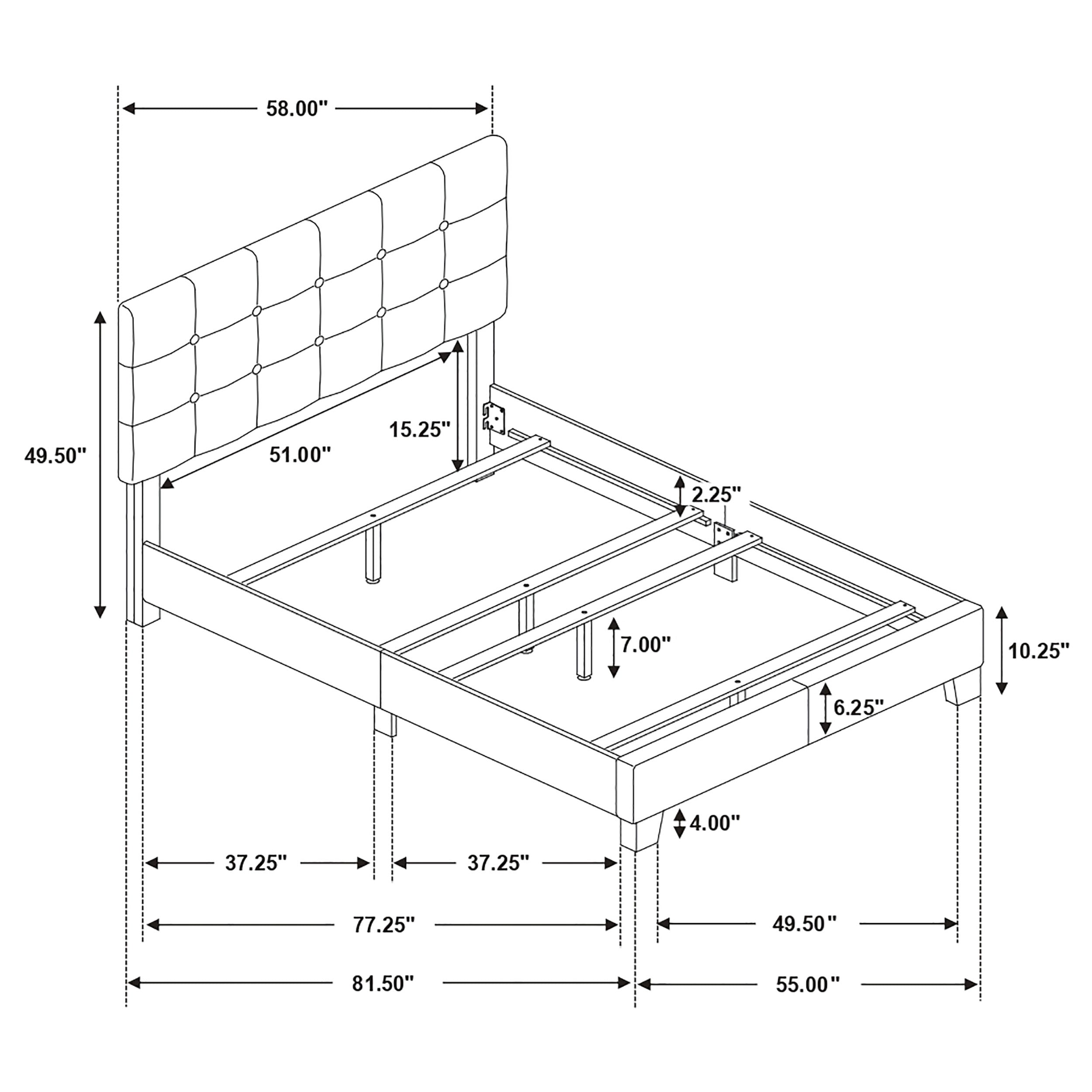 Mapes Upholstered Full Panel Bed Charcoal — view 5