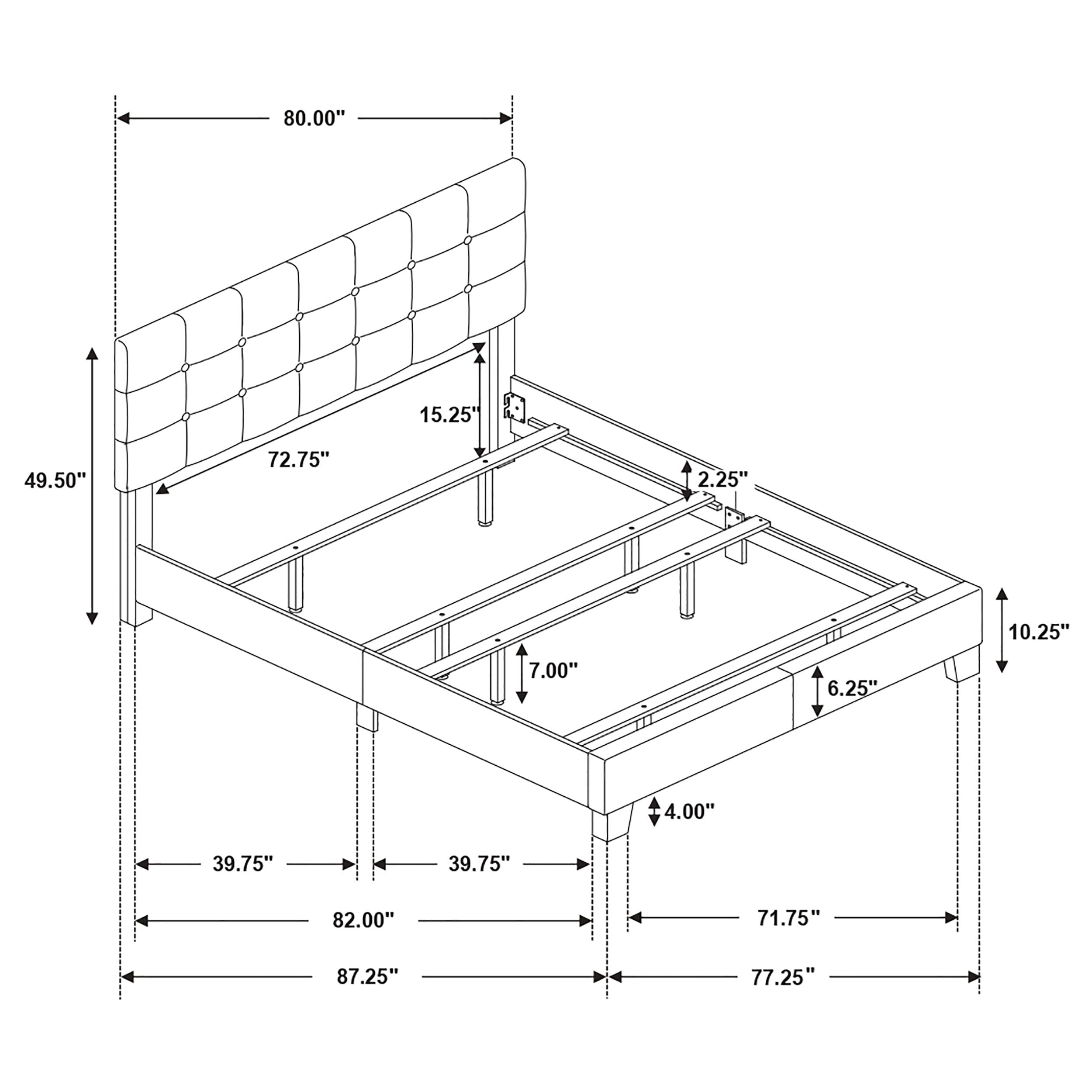 Mapes Upholstered Eastern King Panel Bed Charcoal — view 5