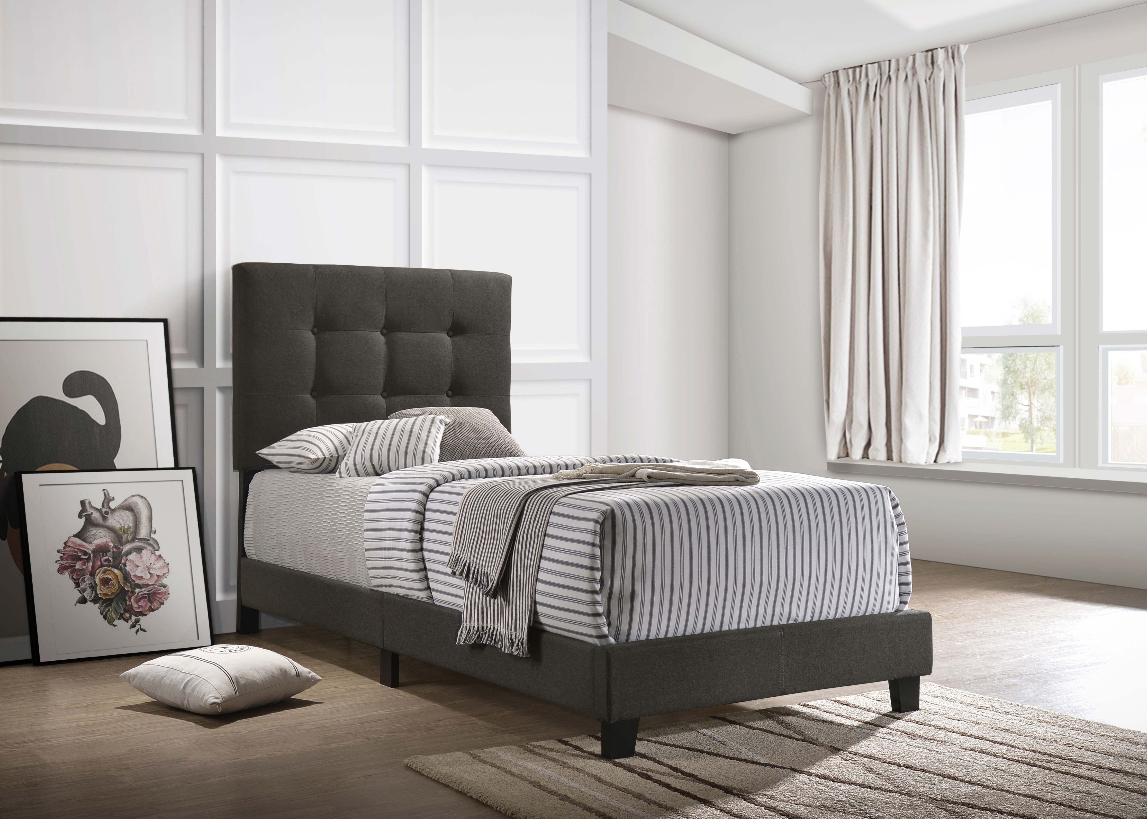 Mapes Upholstered Twin Panel Bed Charcoal — view 2