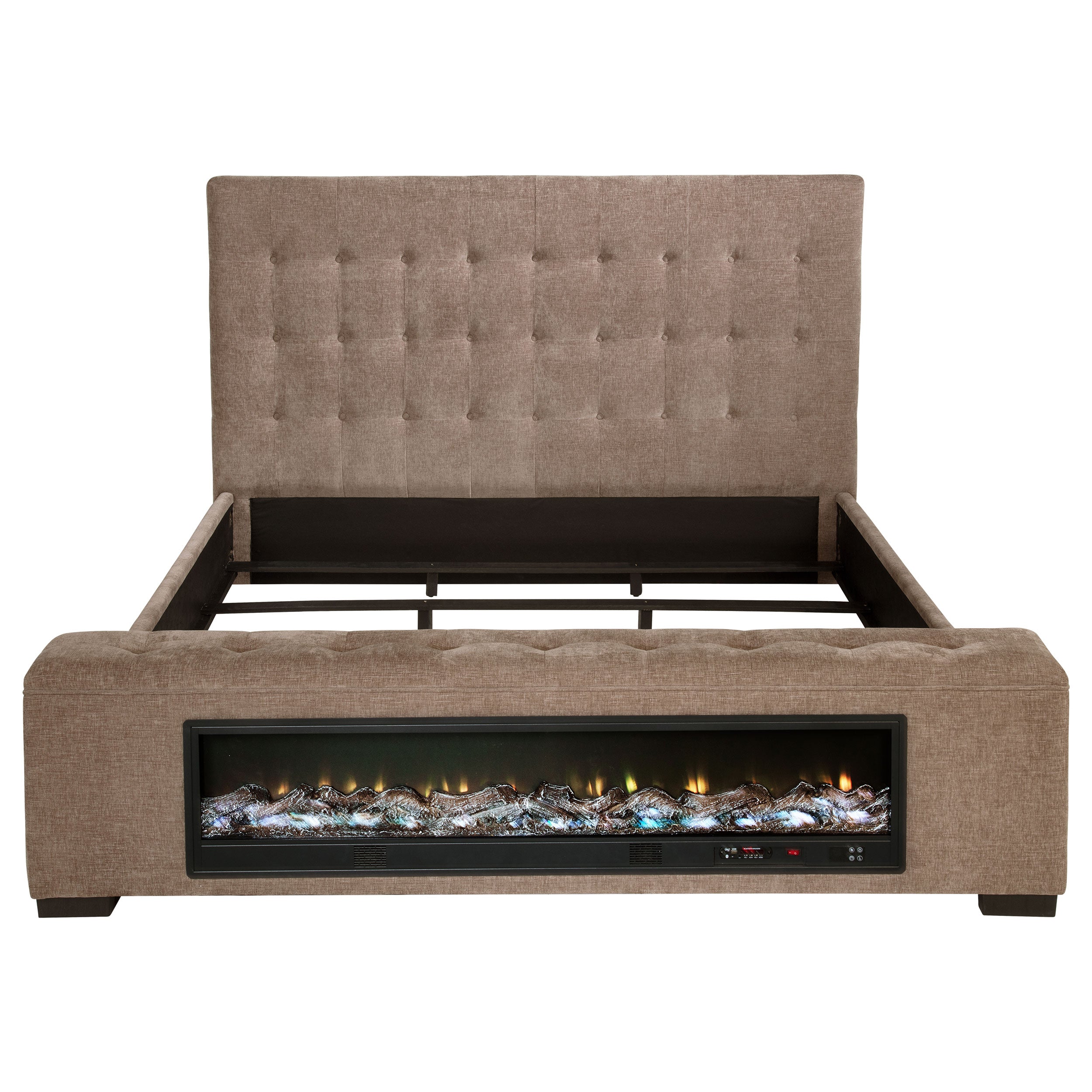 Senna Upholstered Eastern King Audio Flame Visualizer Bed Brown — view 4
