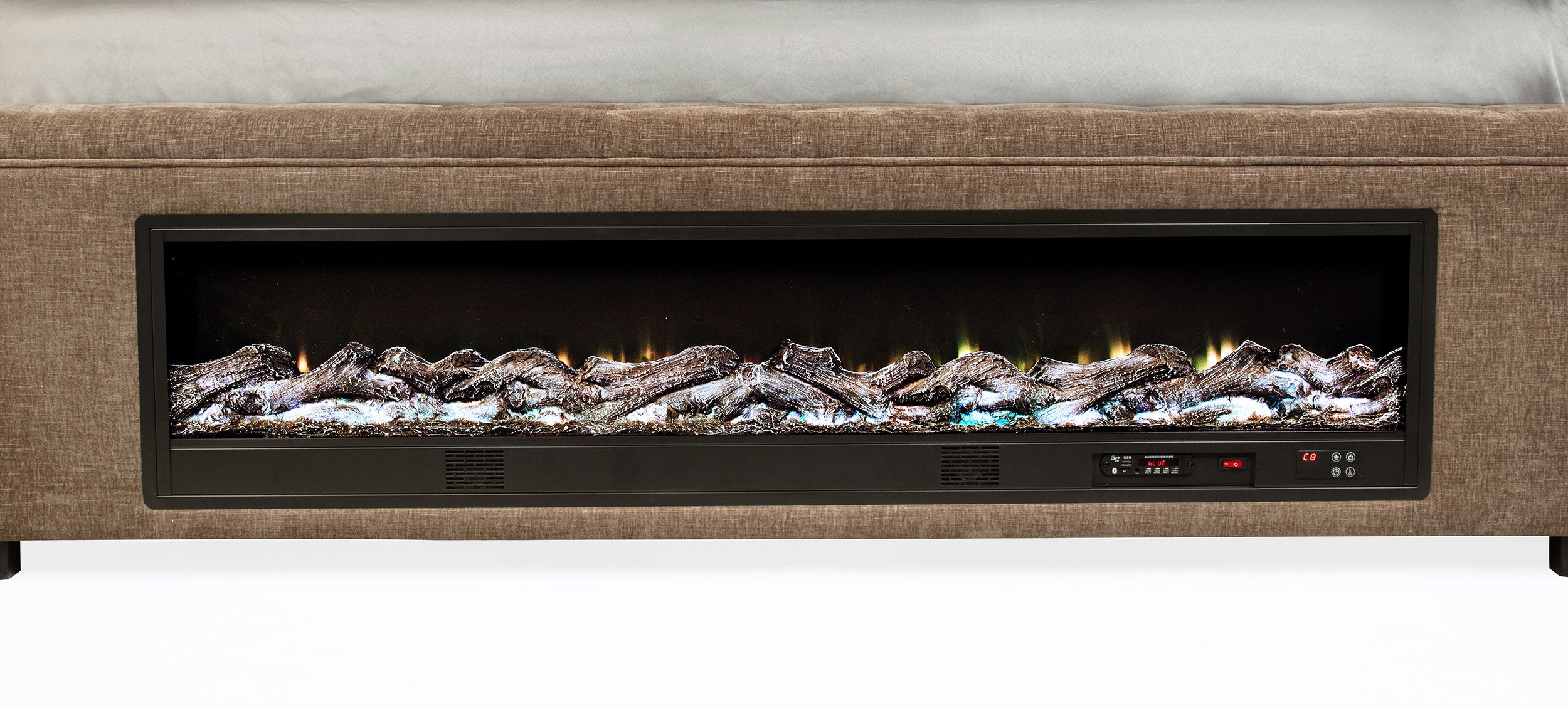 Senna Upholstered Eastern King Audio Flame Visualizer Bed Brown — view 8