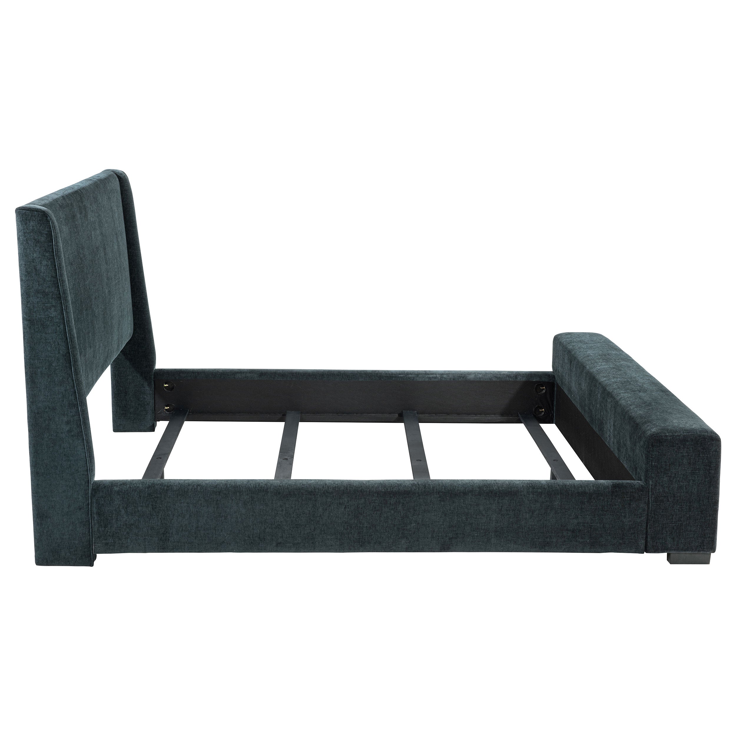 Preston Upholstered California King Audio Flame Visualizer Bed Dark Blue — view 6