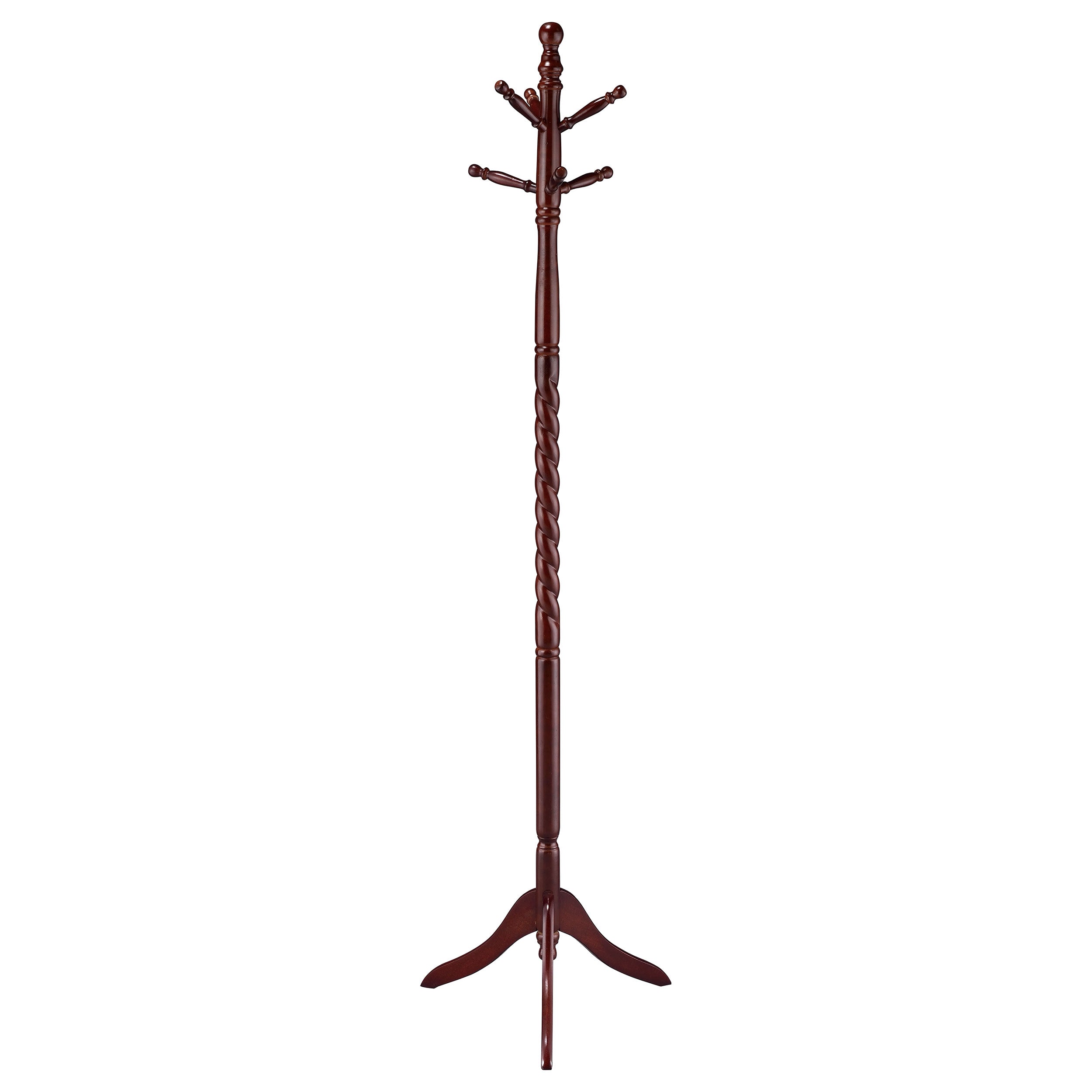 Riona 6 Hook Freestanding Wood Coat Rack Hat Hanger Merlot — view 1
