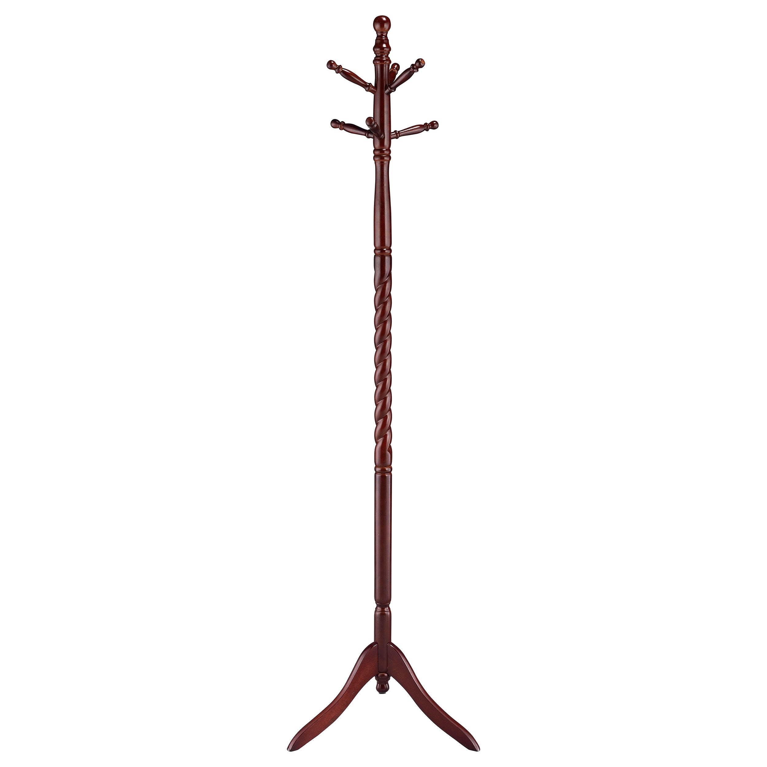 Riona 6 Hook Freestanding Wood Coat Rack Hat Hanger Merlot — view 3