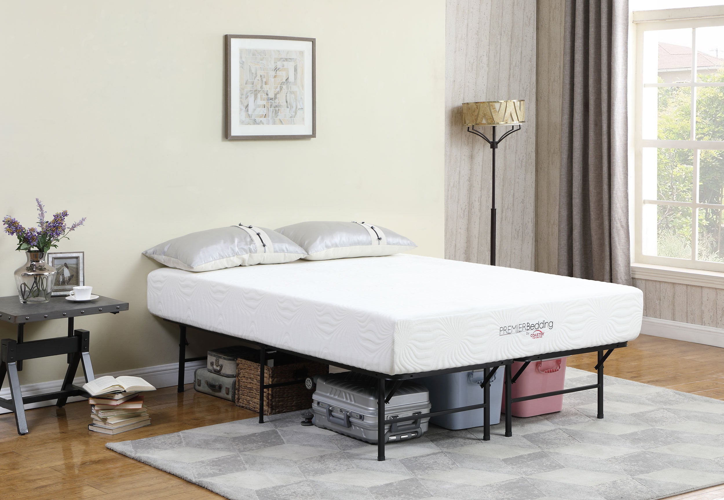 Mabel Metal Full Mattress Support Platform Bed Black — view 2