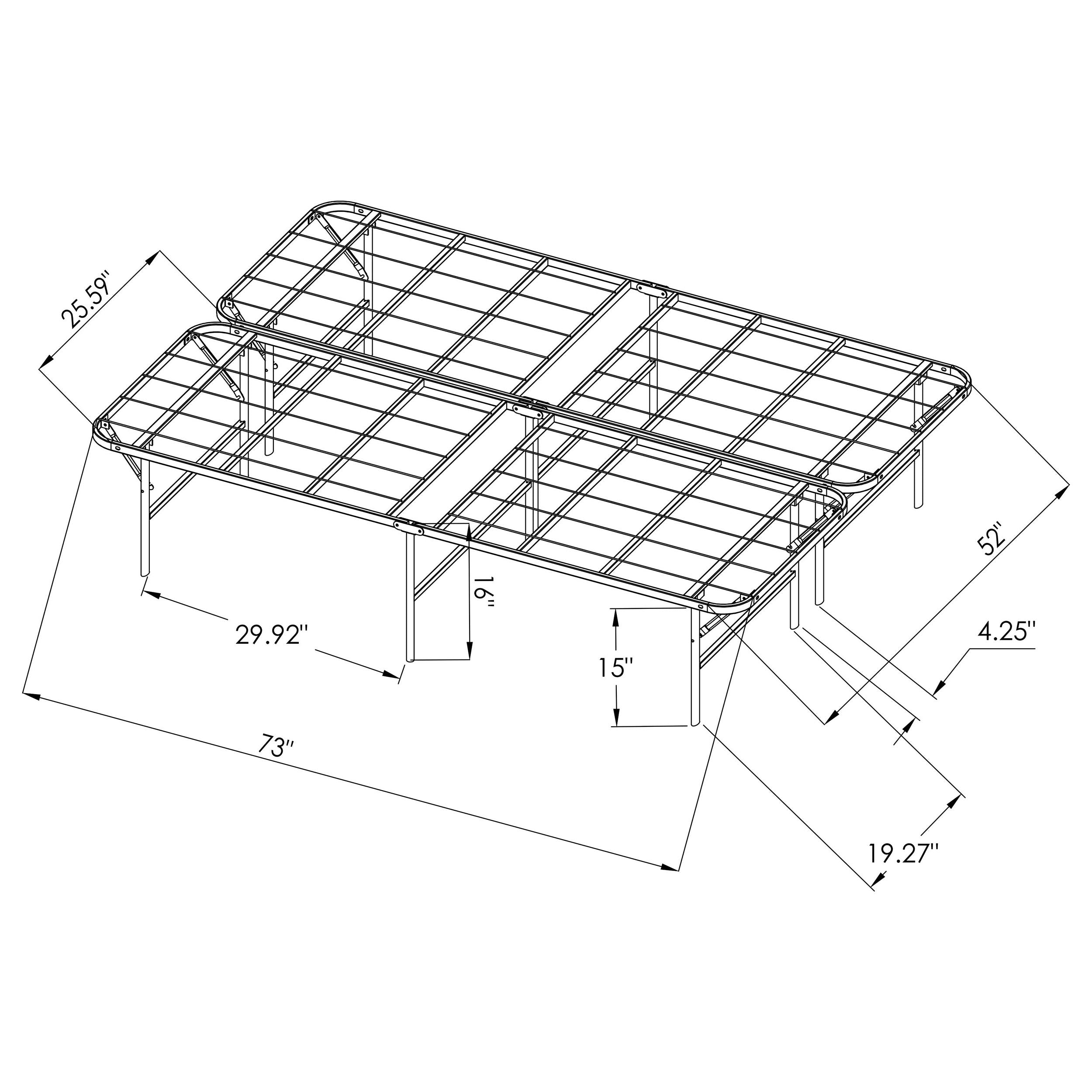 Mabel Metal Full Mattress Support Platform Bed Black — view 9