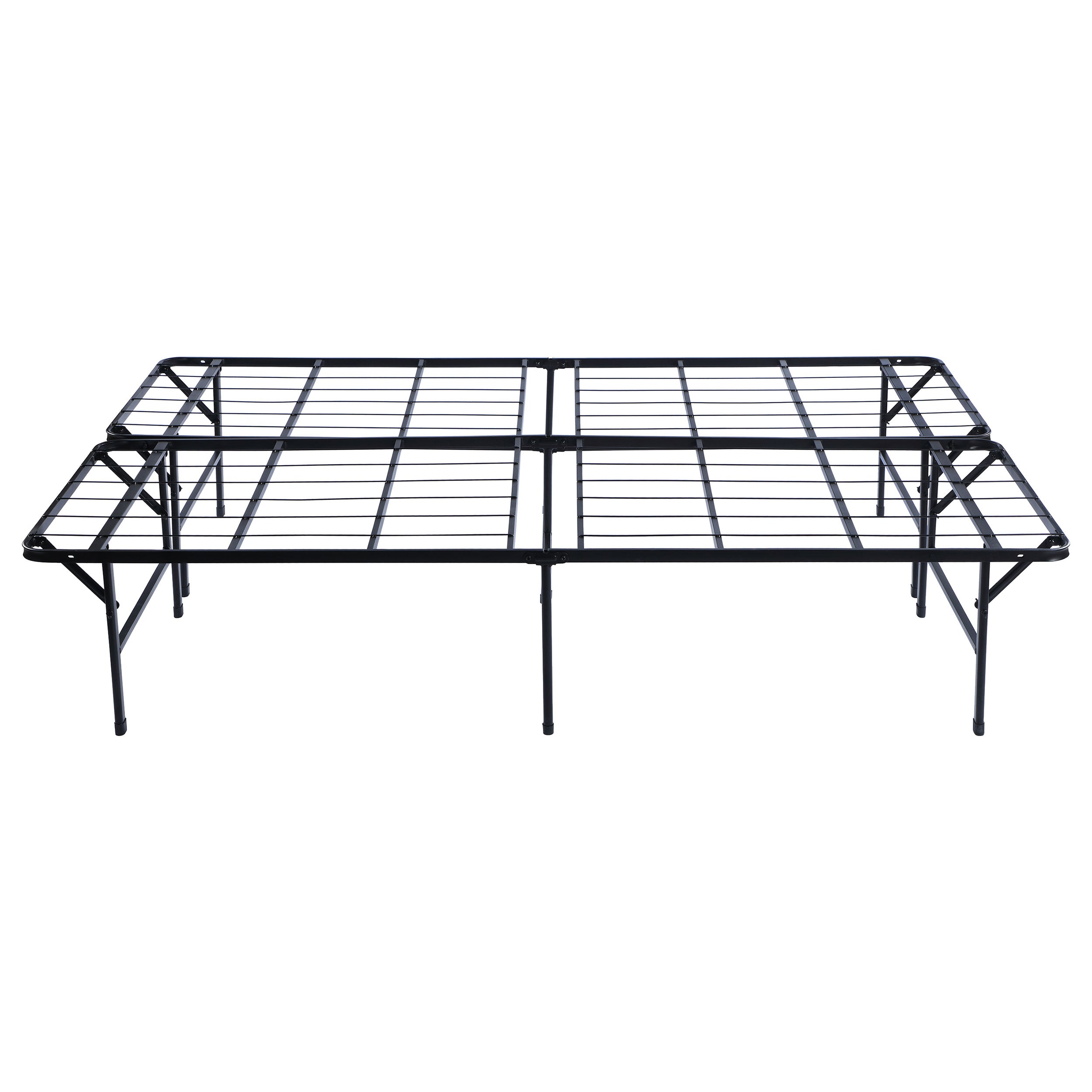 Mabel Metal Queen Mattress Support Platform Bed Black — view 4