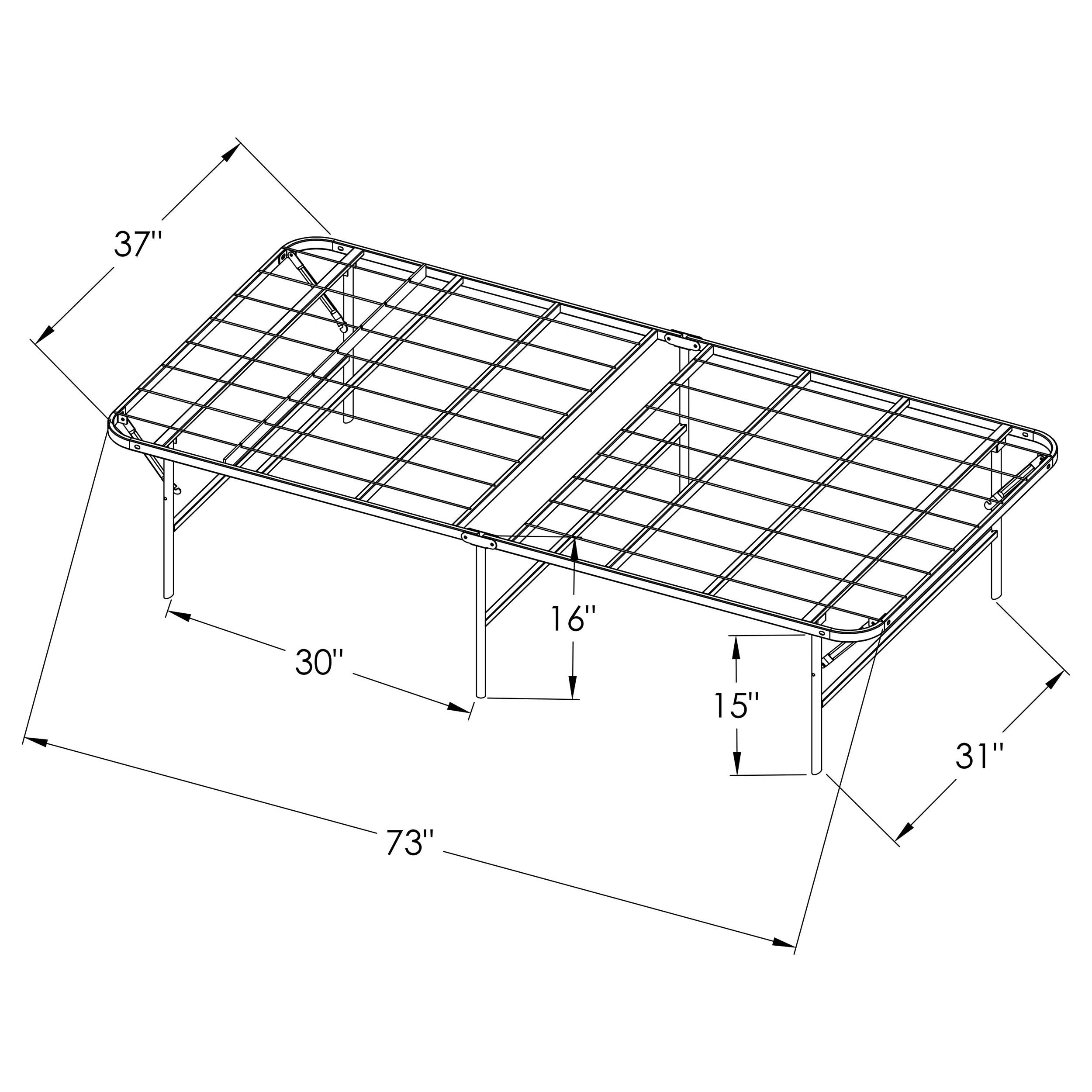 Mabel Metal Twin Mattress Support Platform Bed Black — view 9