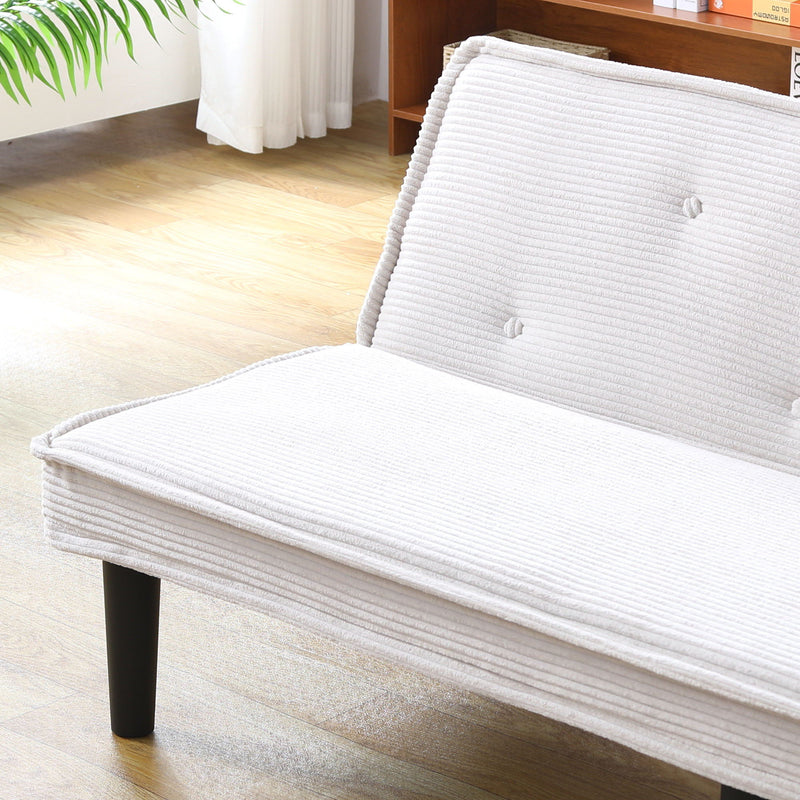 Versatile Corduroy Sofa Bed With Solid Wood Frame