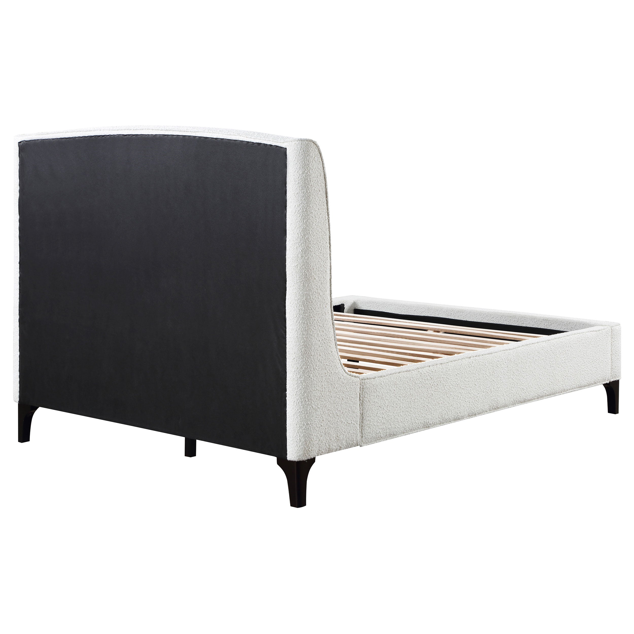 Mosby Upholstered Eastern King Wingback Bed Snow — view 9