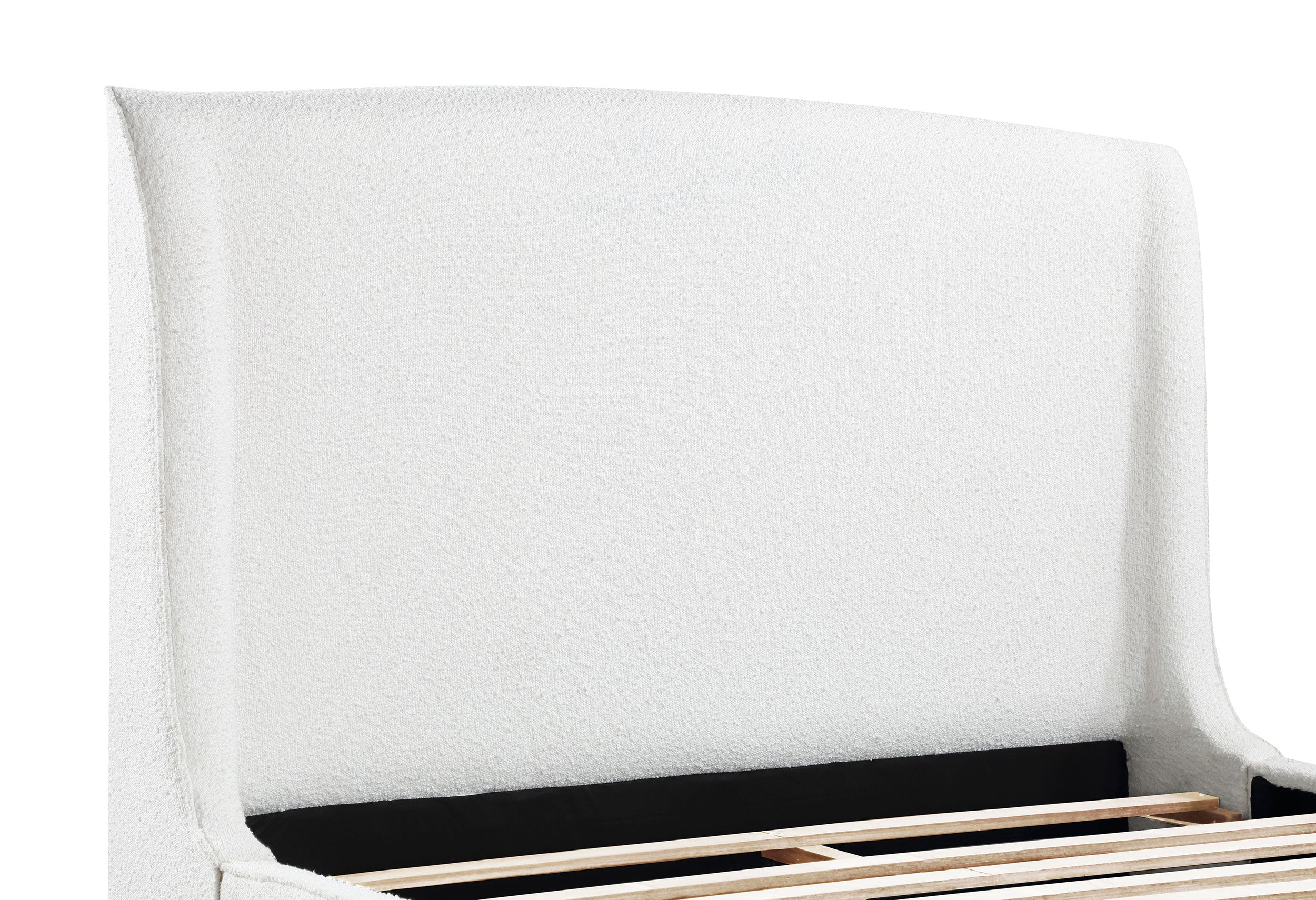 Mosby Upholstered Queen Wingback Bed Snow — view 11
