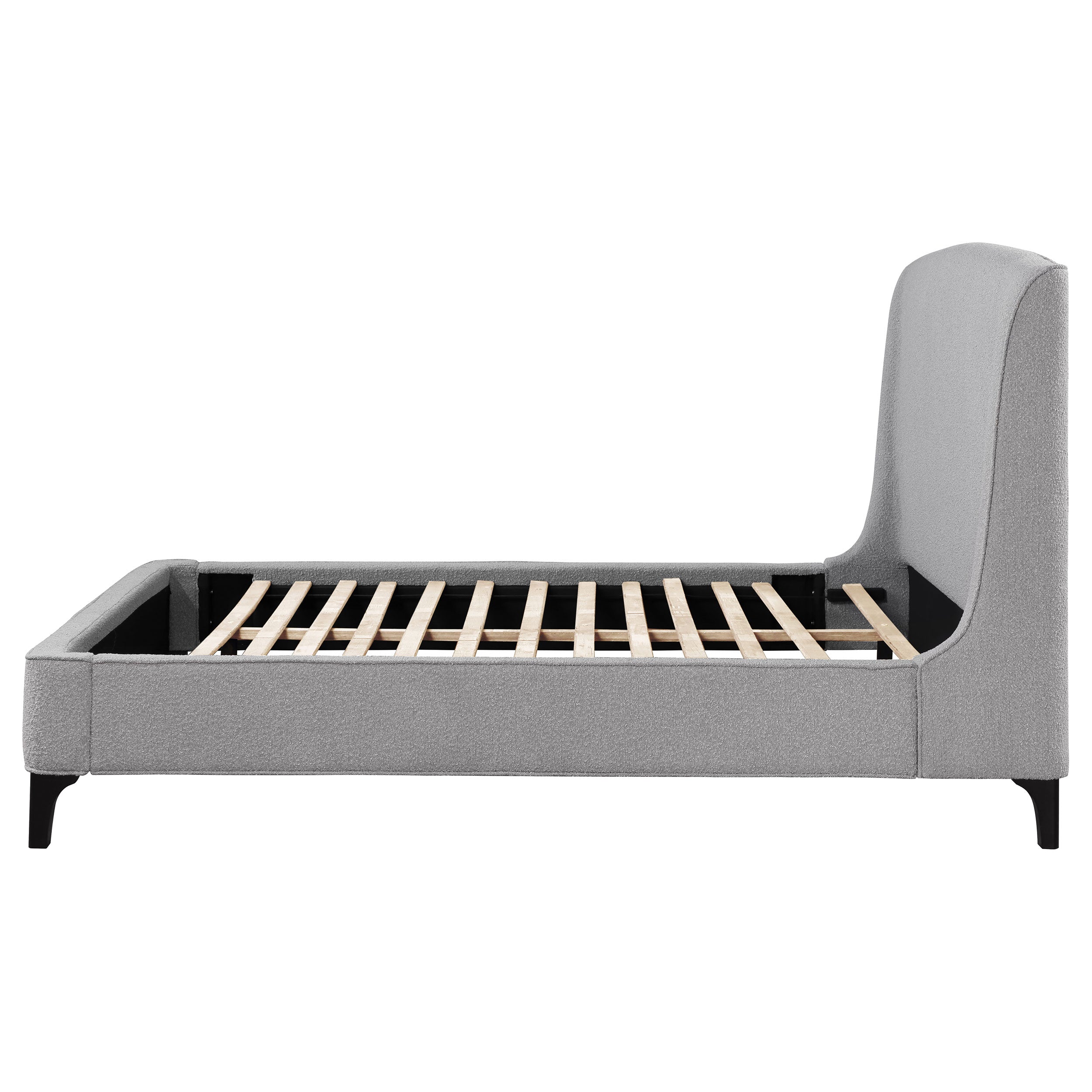 Mosby Upholstered Queen Wingback Bed Grey — view 6