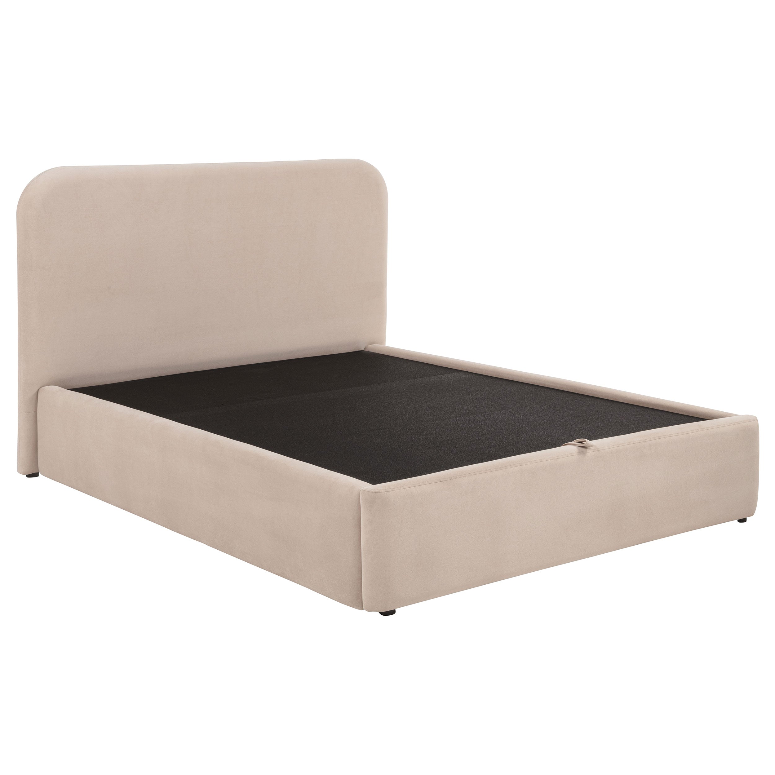Anders Upholstered Full Storage Lift Platform Bed Beige — view 3