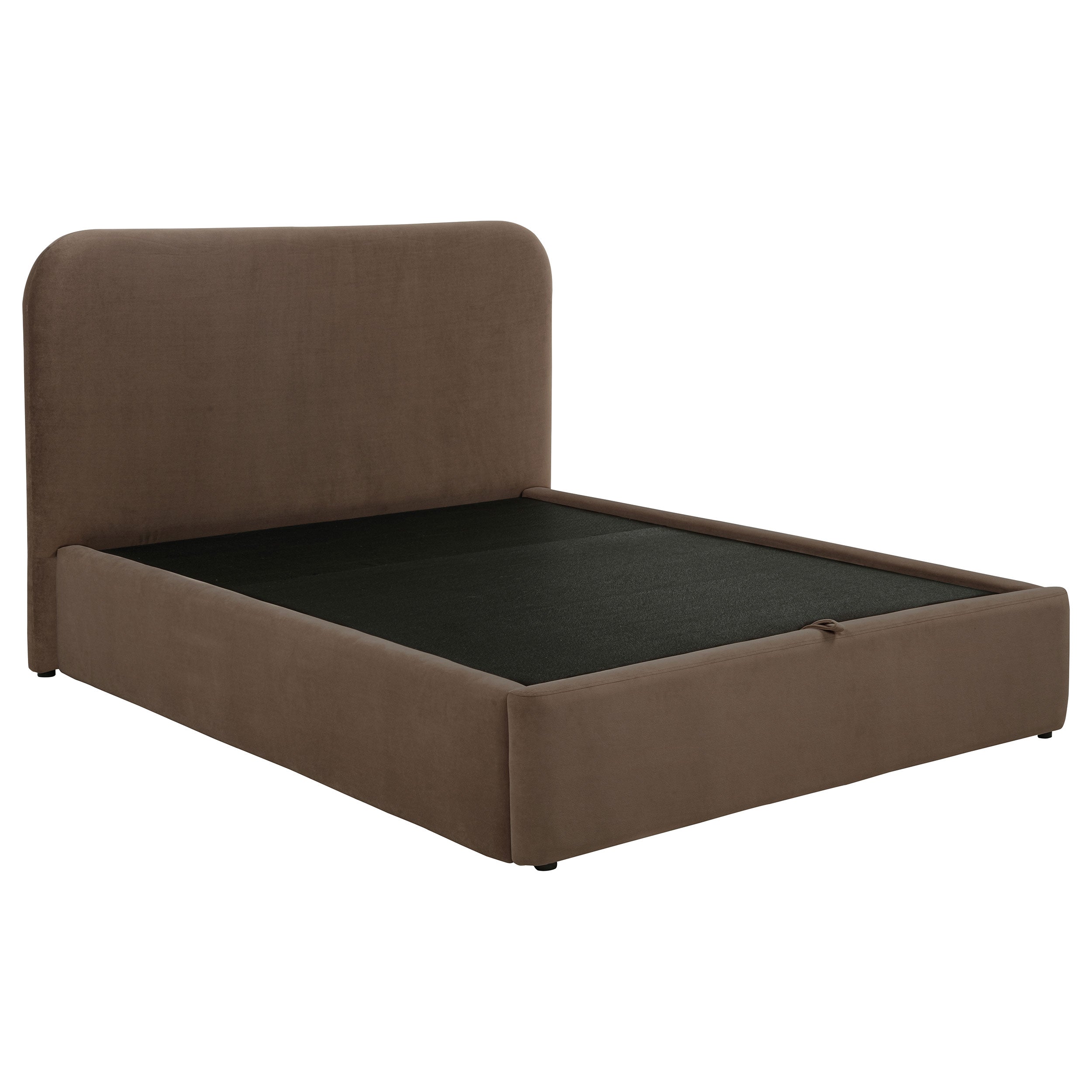 Anders Upholstered Eastern King Storage Lift Platform Bed Chocolate — view 2