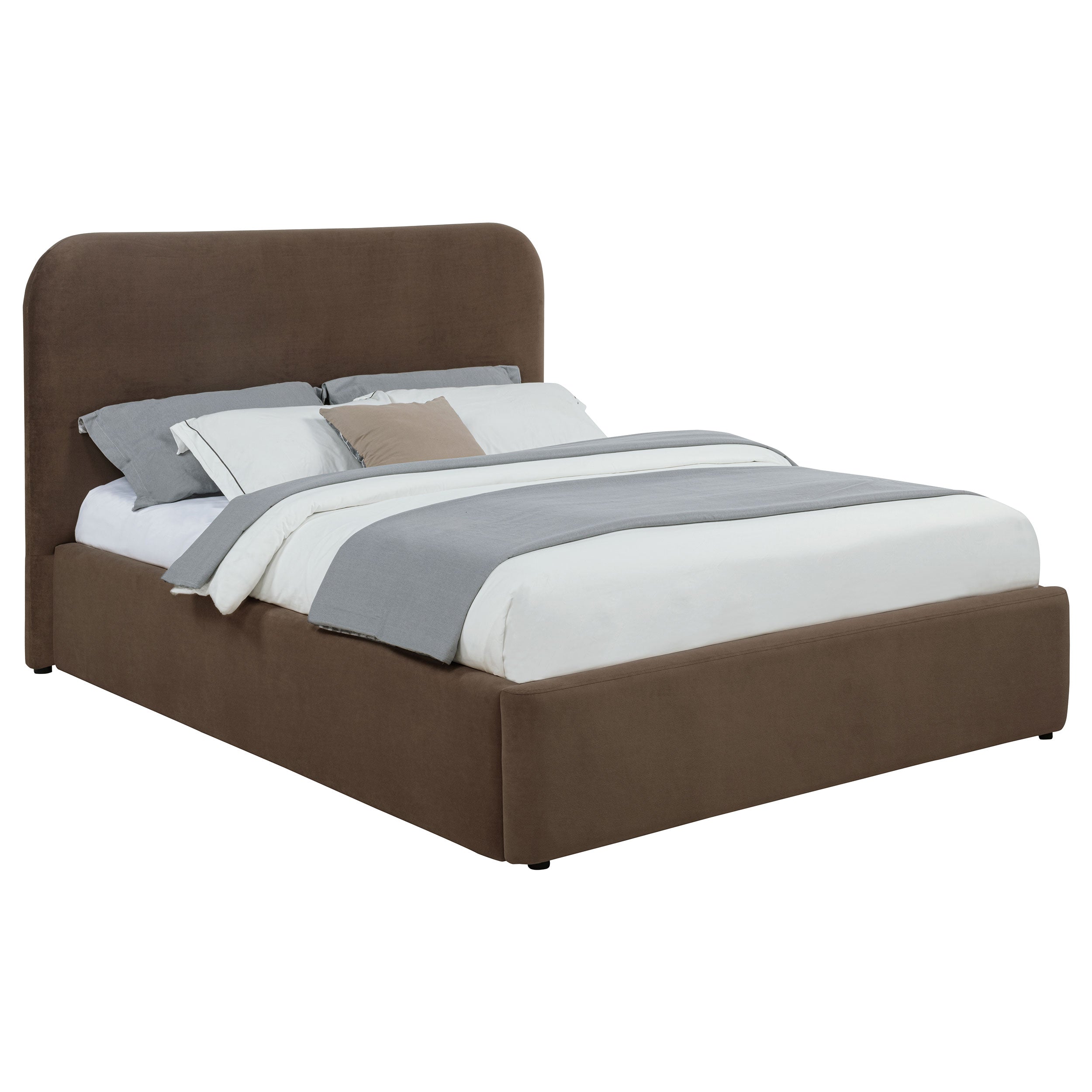 Anders Upholstered Queen Storage Lift Platform Bed Chocolate — view 4