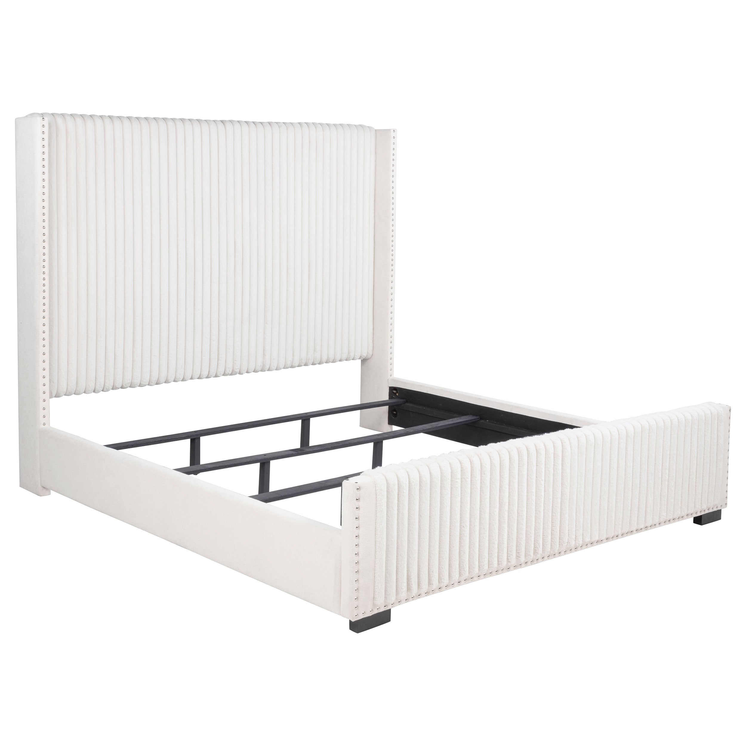 Natasha 65-inch Upholstered California King Bed Cream — view 1
