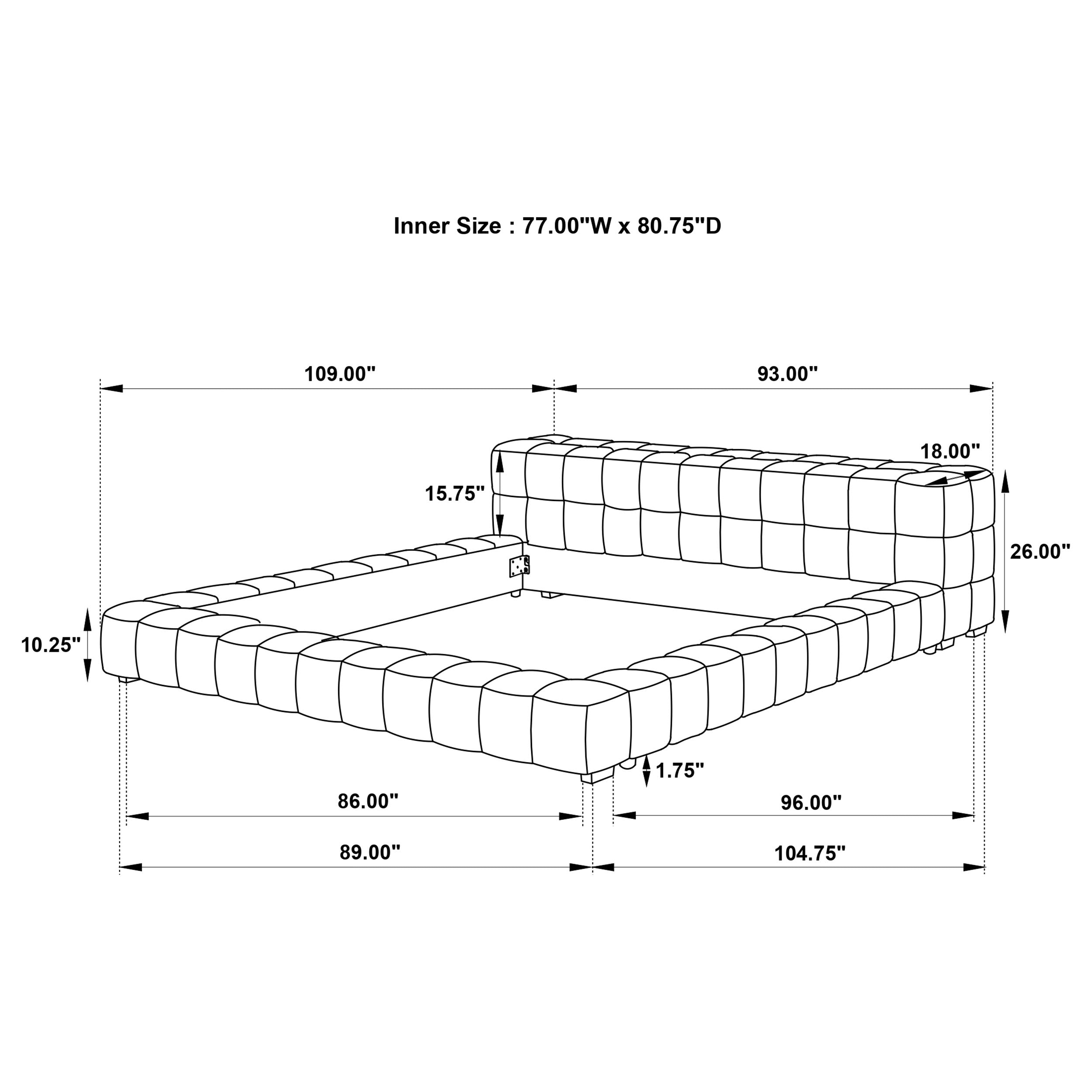 Trinity Upholstered Eastern King Platform Bed Green — view 6