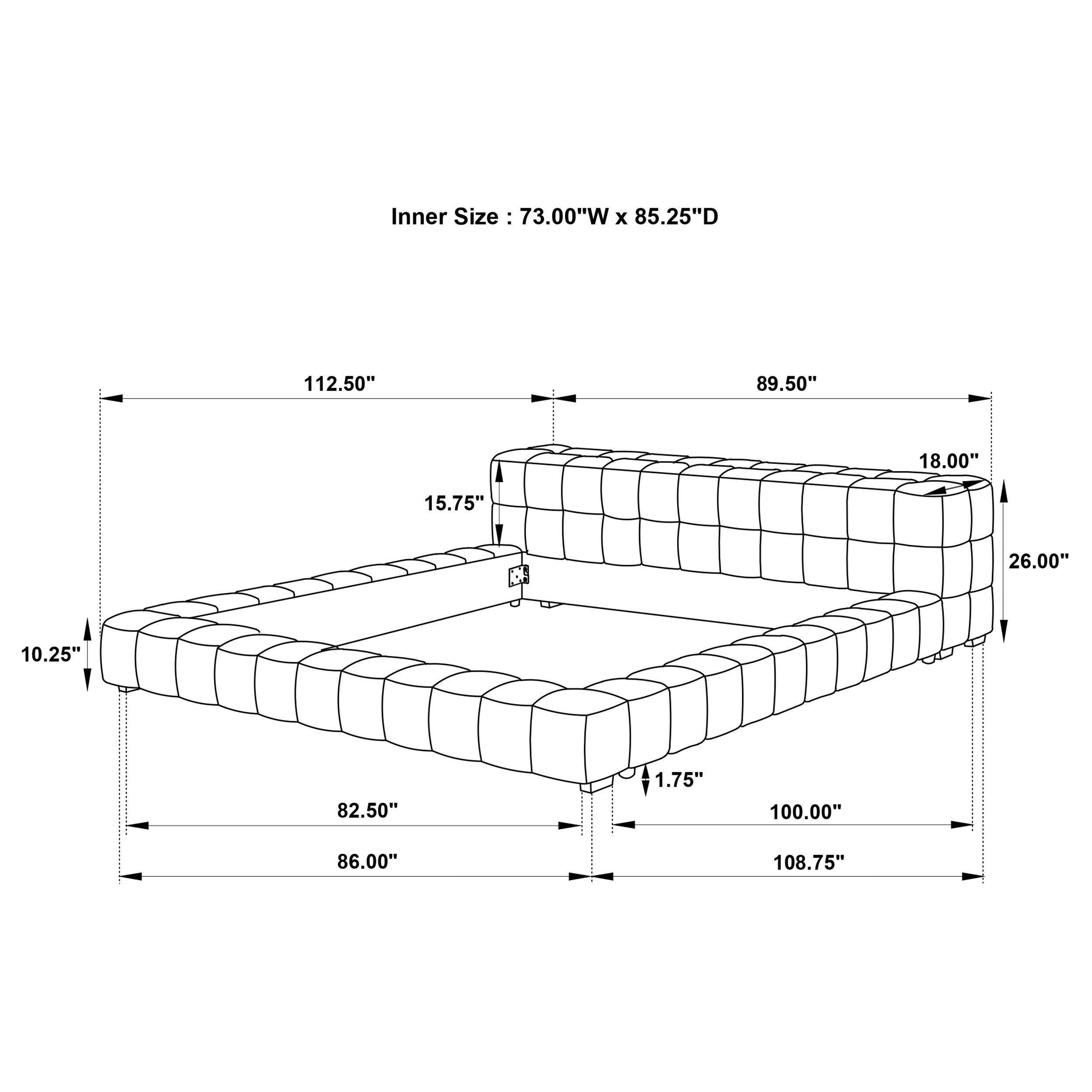 Trinity Upholstered Cal King Platform Bed Green — view 6