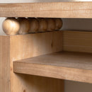 Modern Rustic Console Table, Wood Entryway Table With Shelf & Decorative Bead Detail - Natural