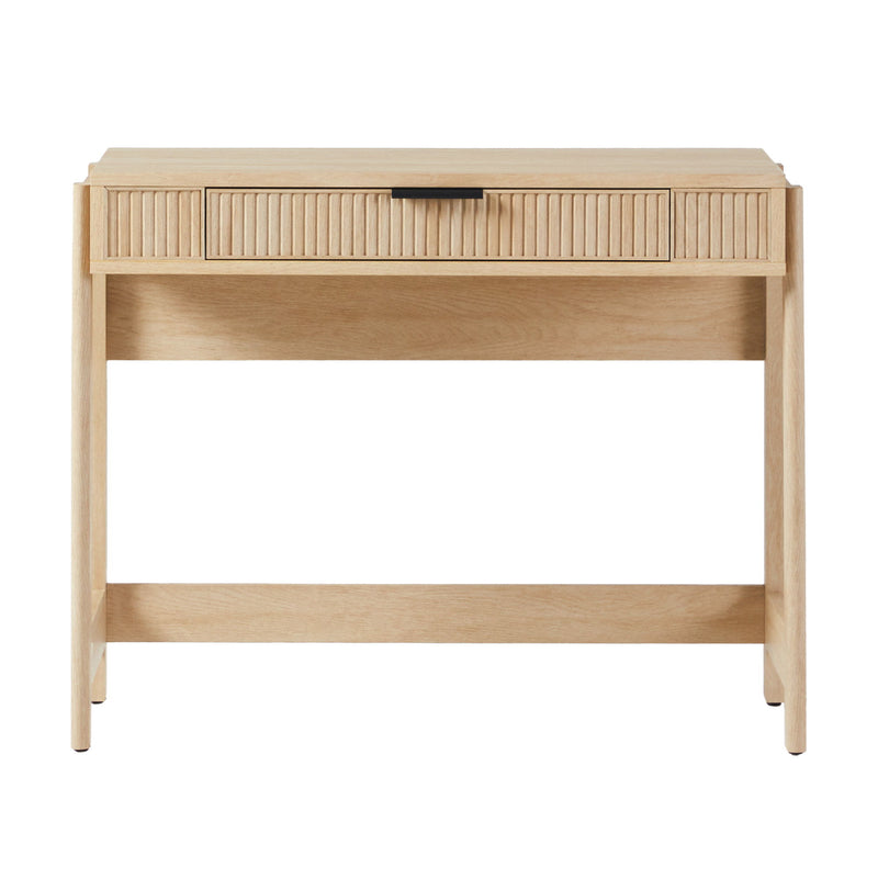 Transitional Reeded Writing Desk With Drawer