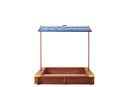 Kids Sandbox With Cover, Sand Box With Adjustable Canopy, Large Outdoor Cedar Sandpit For Backyard Play - Reddish Brown