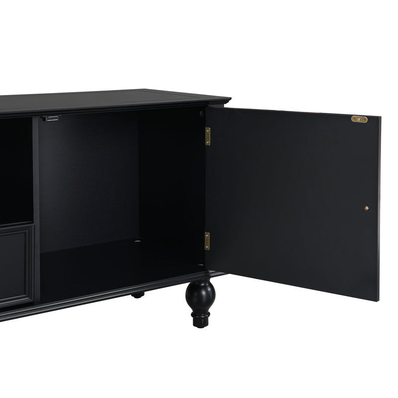 TV Stand For TVs Up To 80", Entertainment Center With Open Compartment