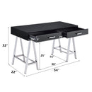 Coleen - Desk - Black High Gloss & Chrome - Atlantic Fine Furniture Inc
