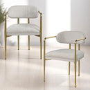 Zayn - Arm Chair (Set of 2) - Beige Chenille & Gold