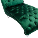 Velvet Chaise Lounge Indoor, Button Tufted Upholstered Chaise Lounge Chair With Pillow