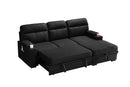 Kaden - Sleeper Sectional Sofa Chaise With Storage Arms And Cupholder