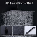 Tub Shower Faucet Set With 12" Rain Shower Head And Handheld Spray Combo