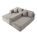 Compression Sectional Couch With Comfy Chaise, Boneless L Shape Sofa With Deep Seat