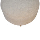 Boucle Rounded Footstool - Oak